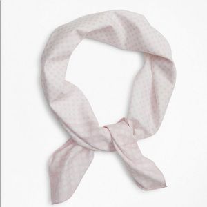 Brooks Brothers Polka Dot Print Cotton Scarf Pink White New NWT Made in Italy